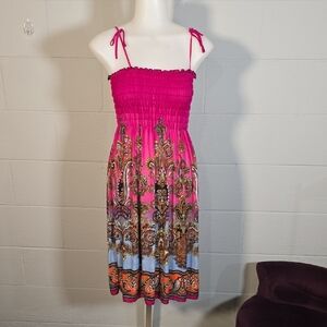 Elegant Pink Paisley Sundress